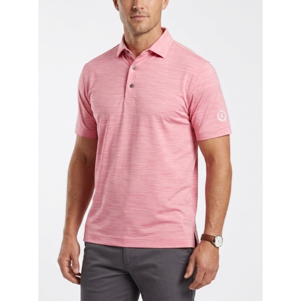 FootJoy Mens Med Pink Golf Polo Shirt in Performance Stretch Shirt Dry Fit FJ
